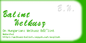 balint welkusz business card